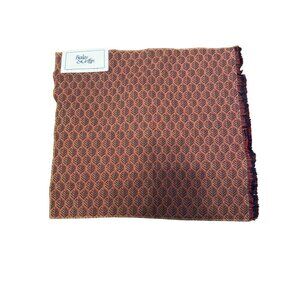 Bailey & Griffin Fabric Sample In Red & Brown Leaf & Honeycomb Patterns 15 1/2"